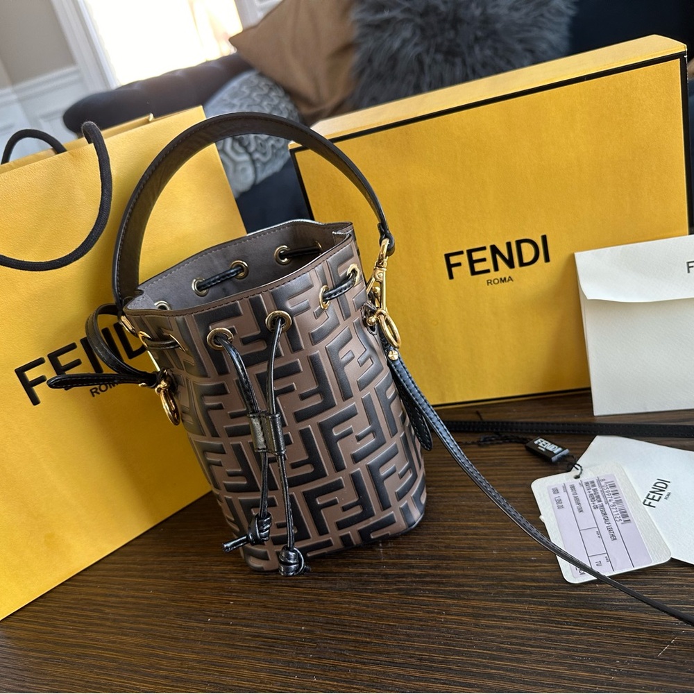 Fendi Brown Monogram Bucket Bag